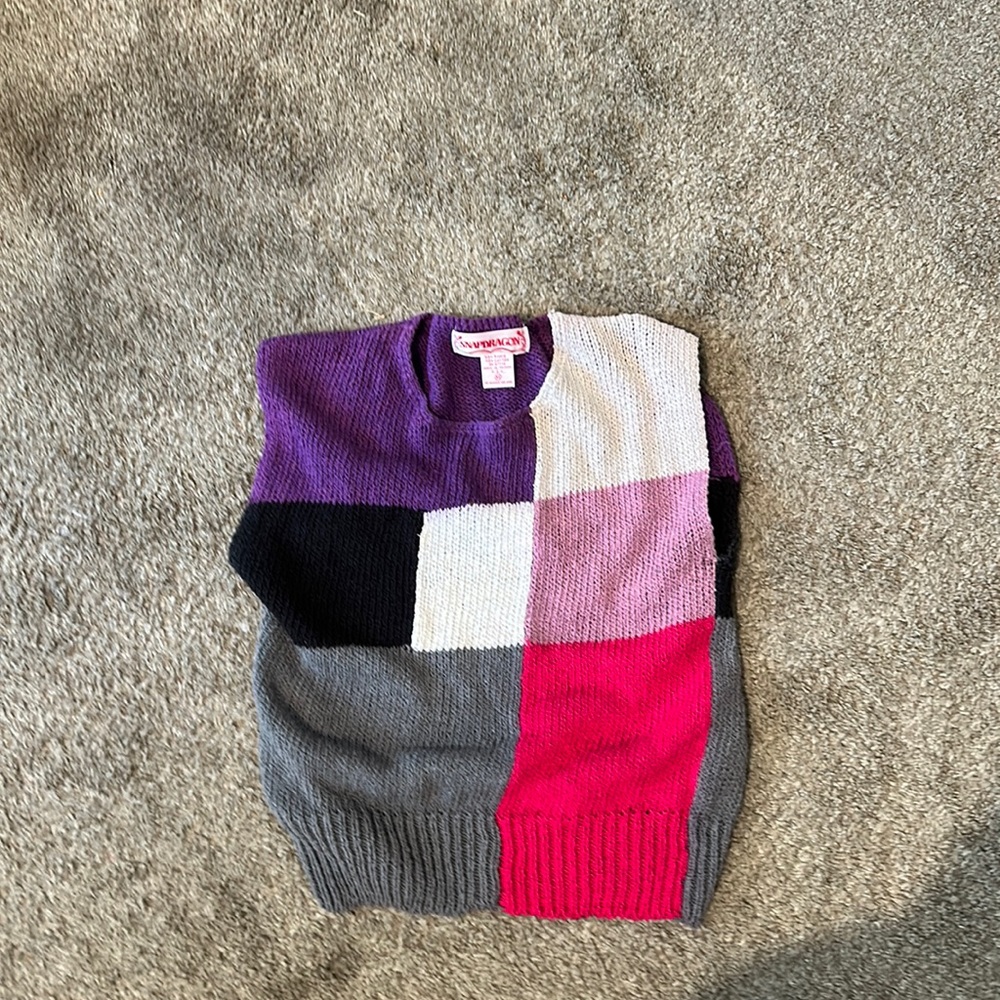 Vintage color block sweater vest tank